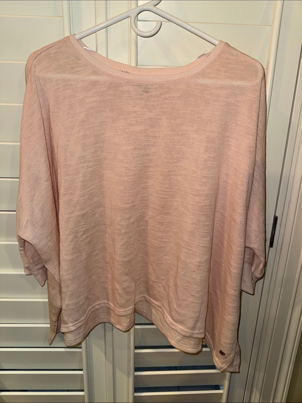Calvin Klein Light Pink Boxy Knit Sweatshirt